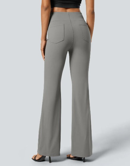 Flare Flex™ High Waisted Back Side Pocket Slight Flare Work Pants